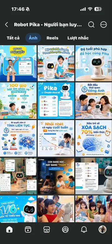 Lưới feed fanpage Robot Pika, phần tiếp theo